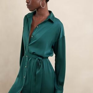 -NWT Banana Republic black maxi shirt dress - size petite xxs